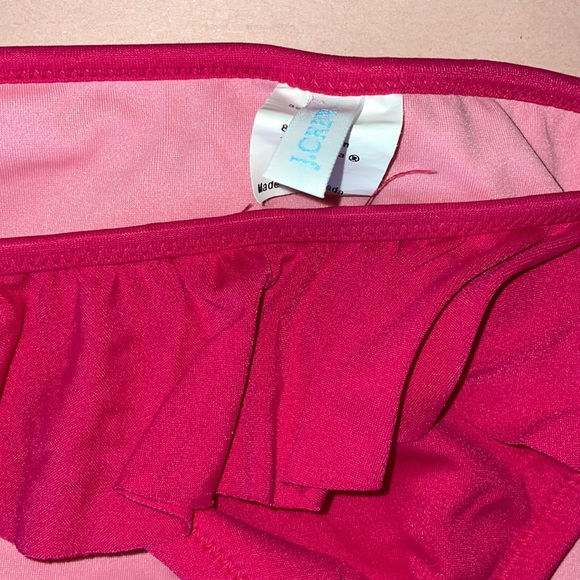 💖 J. Crew White & Dark Pink Ruffled Bikini 👙 - Picture 7 of 9